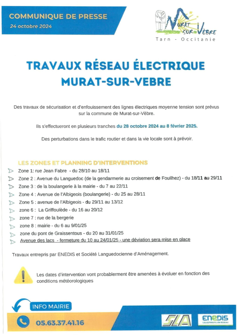 Travaux réseau électrique